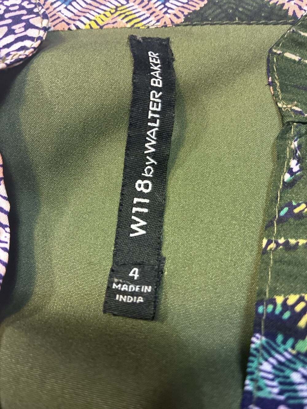 W118 by Walter Baker Tropical Palm Print V-Neck Dress Size 4 - Picture 2 of 16